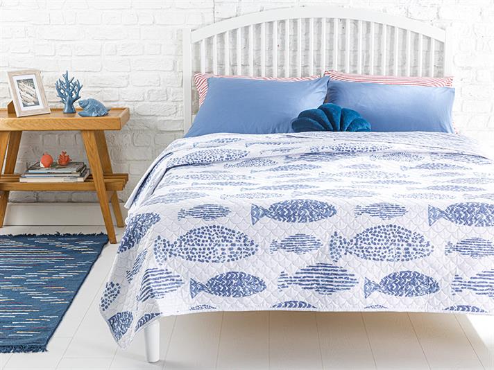 Sea Shoal Double Person  CUVERTURĂ MULTIFUNC 200x220 cm Albastru.
