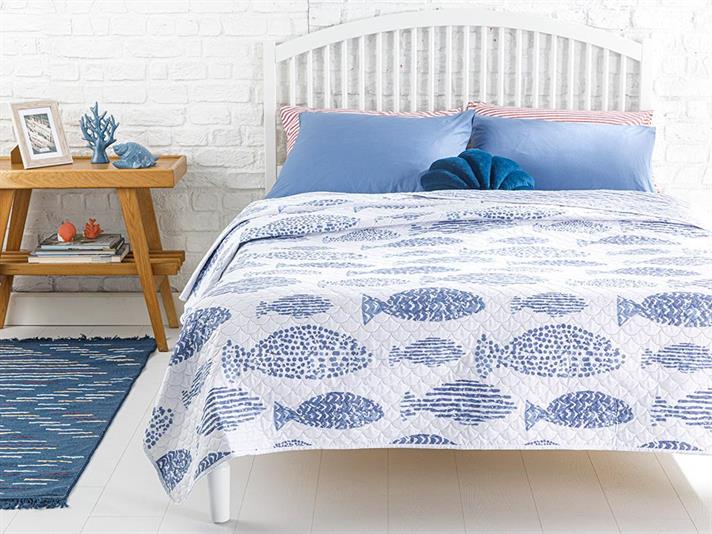 Sea Shoal Single Cuvertură Multifuncțională 160x220 cm Albastru