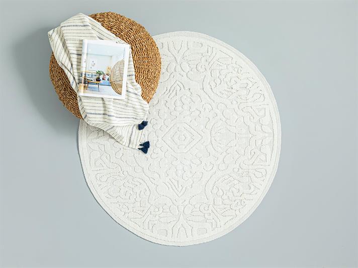 Seana Cottony Rug 110x110 cm White