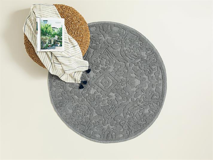 Seana Cottony Rug 110x110 cm Gray