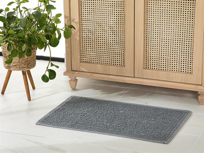 Covor buclat, Seana, 50x80 cm, bumbac, gri