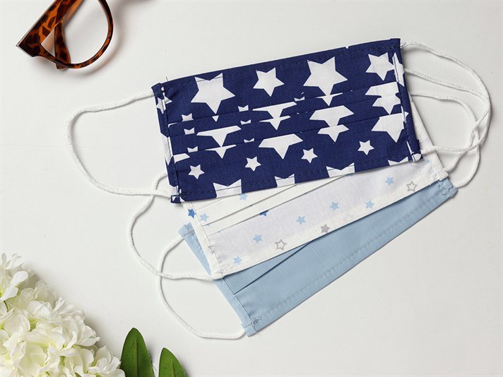 SEE SKY Bumbac Material Textil Mască 9,5 x 18 cm Bleumarin - Albastru