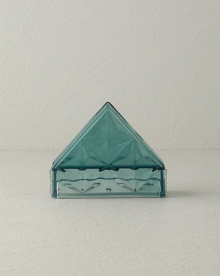 Suport servetele, Senash, sticla, 12,5x4,5x10 cm, verde
