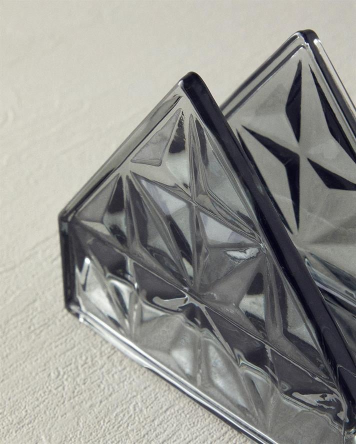 Suport servetele, Senash, sticla, 12,5x4,5x10 cm, antracit