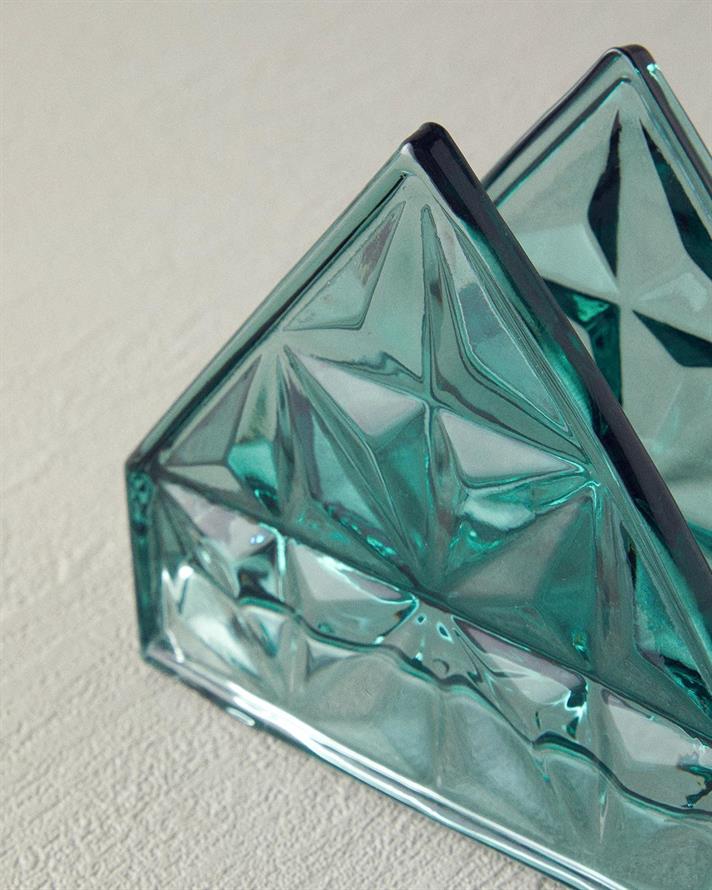 Suport servetele, Senash, sticla, 12,5x4,5x10 cm, verde