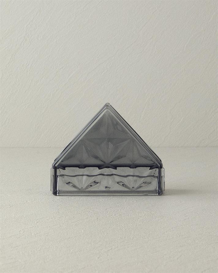 Suport servetele, Senash, sticla, 12,5x4,5x10 cm, antracit