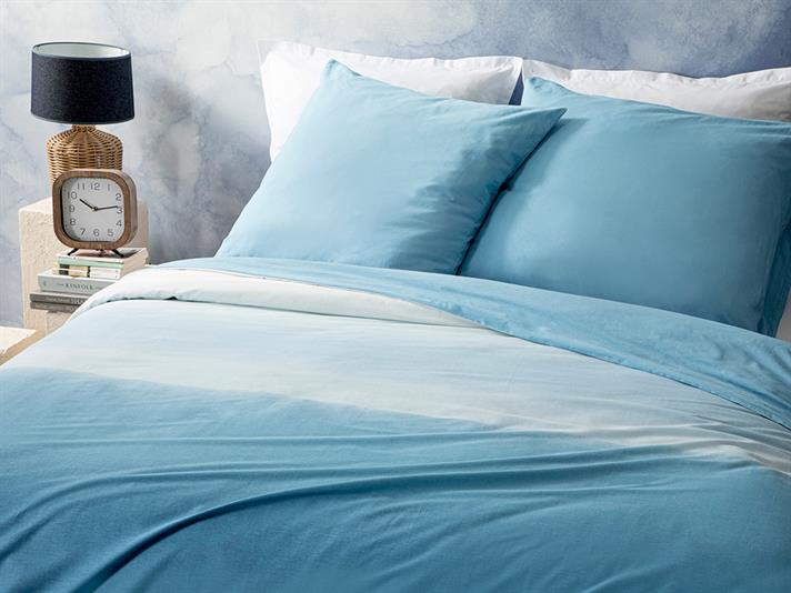 seninătate Cu Bumbac Small Single Set Lenjerie De Pat 140x200 cm + 80x80 cm Albastru