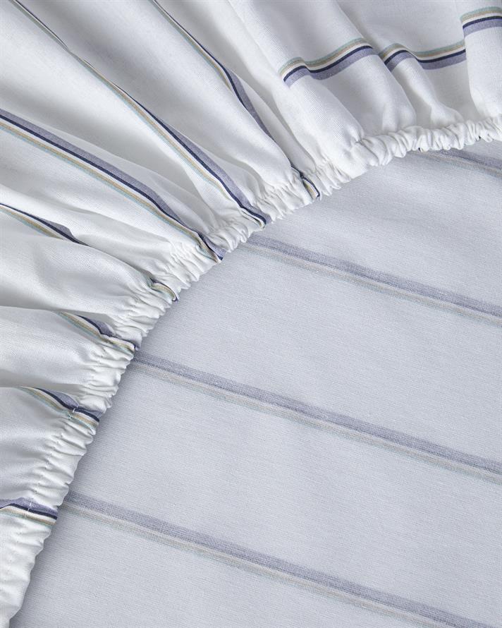 Serene Stripes Cu Bumbac Double Cearșaf Cu Elastic 160x200 cm Bleumarin