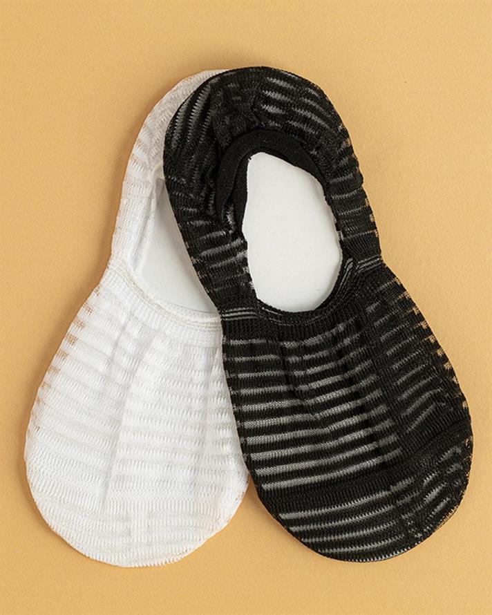 Serenity Cotton 2-set Women Ballet Socks 36-40 Black-White