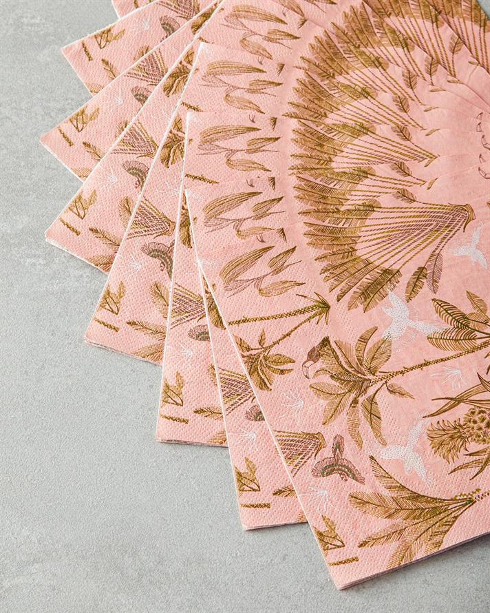Servetele de masa, 20 buc, Palm, hartie, 33x33 cm, roz