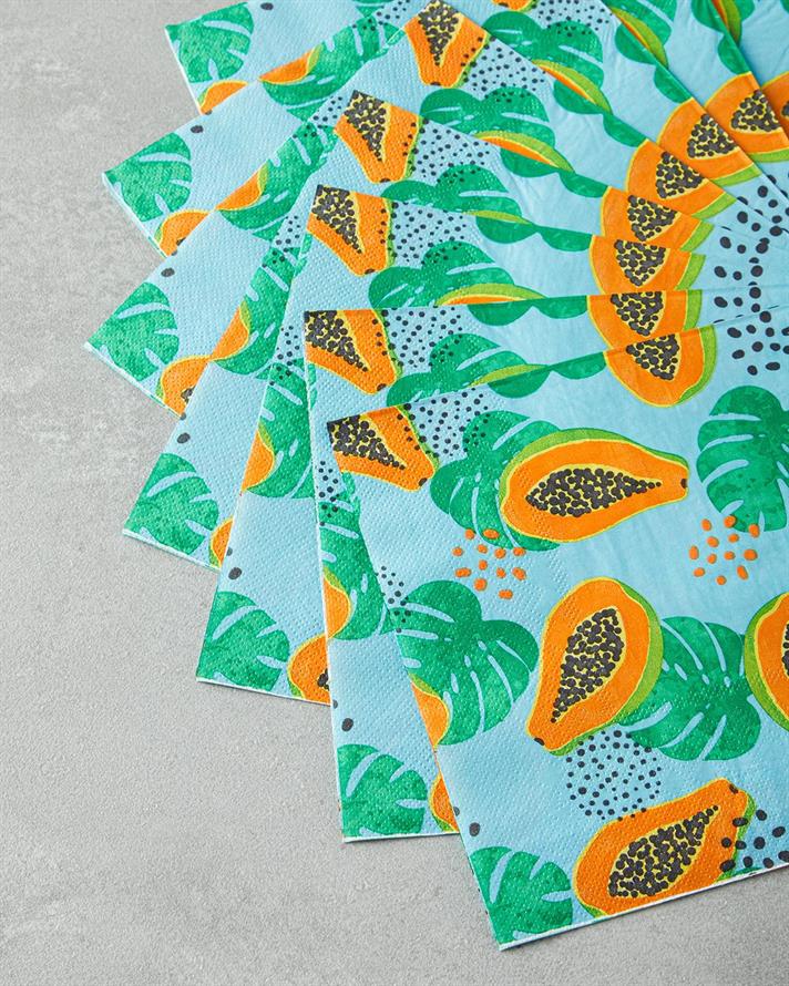 Servetele de masa, 20 buc, Papaya, hartie, 33x33 cm, verde