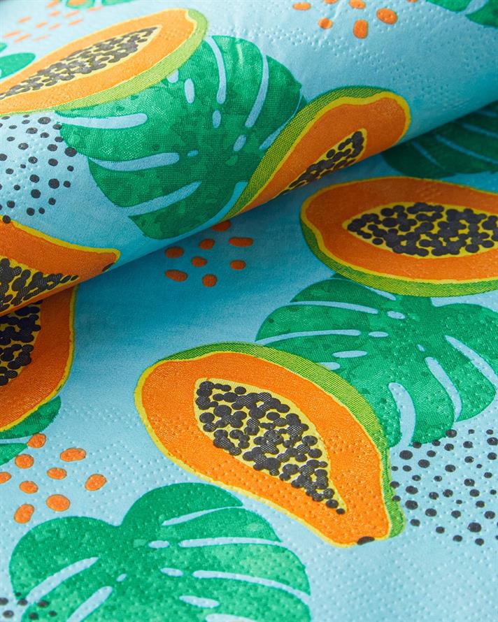 Servetele de masa, 20 buc, Papaya, hartie, 33x33 cm, verde