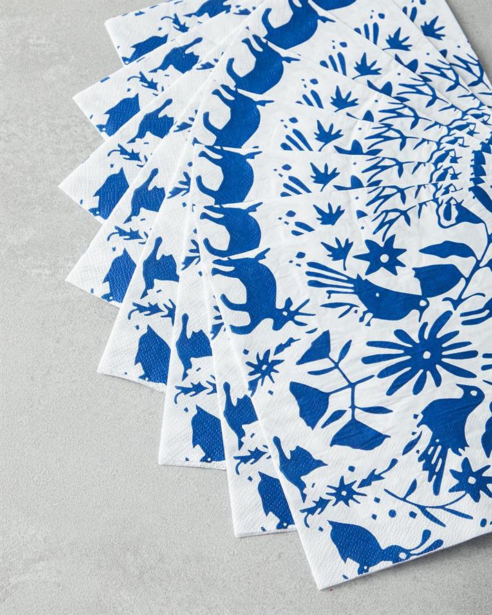 Servetele de masa, 20 buc, Tual, hartie, 33x33 cm, albastru