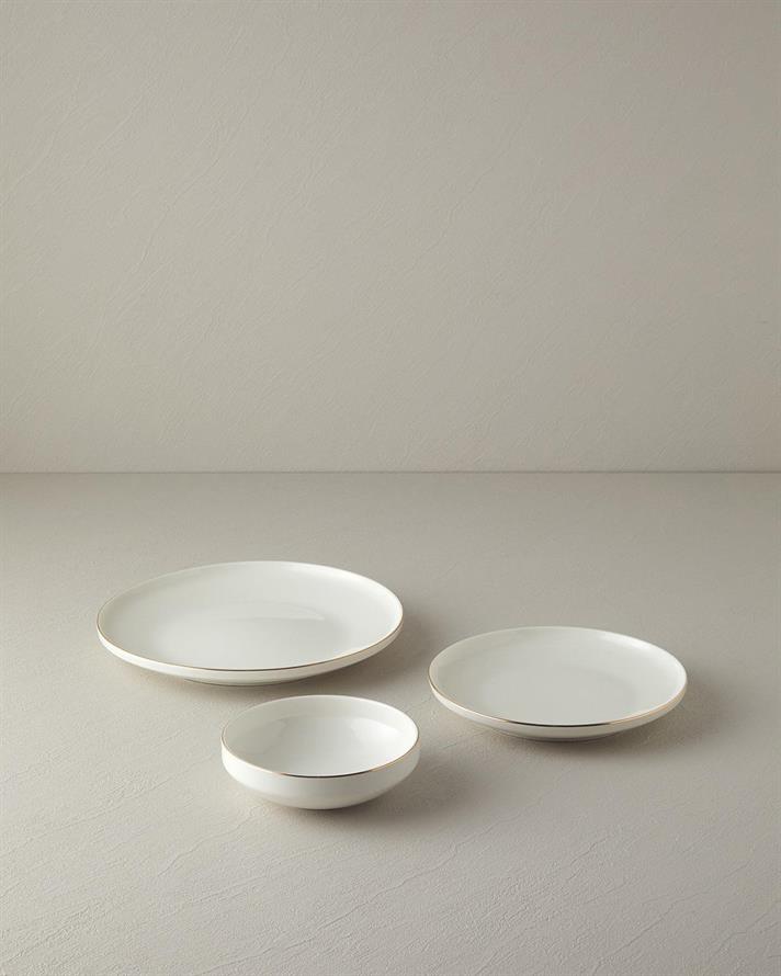 Serviciu de masă, Torino, porțelan, 18 piese pentru 6 persoane, auriu