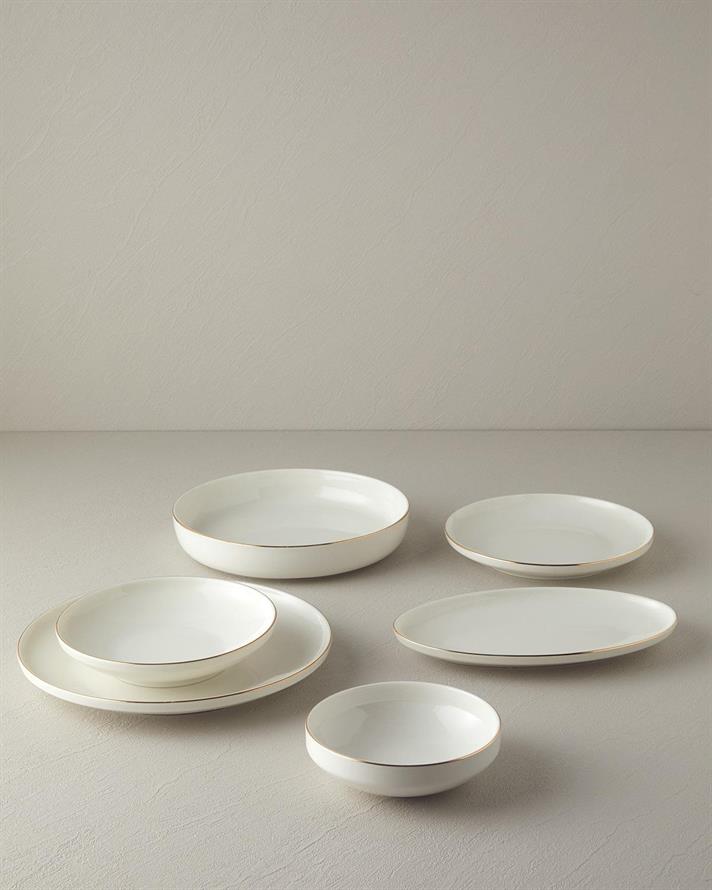 Serviciu de masă, Torino, porțelan, 54 piese pentru 12 persoane, auriu