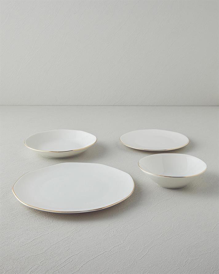 Serviciu de masa, Carmen, portelan, 24 buc pentru 6 persoane, auriu