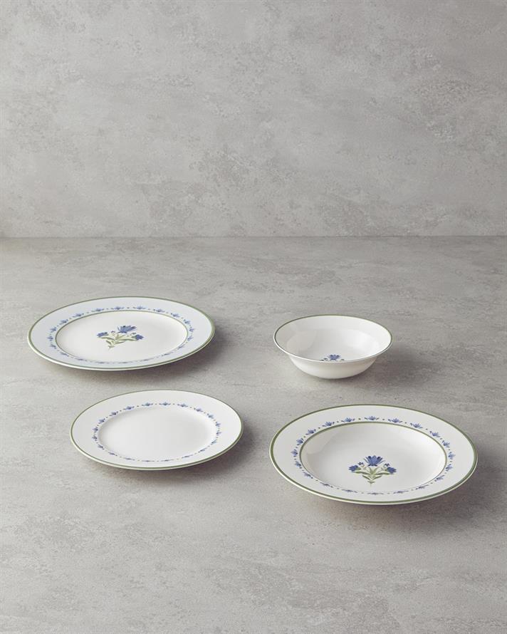 Serviciu de masa, Eternal, portelan, 24 buc pentru 6 persoane, verde-bleu