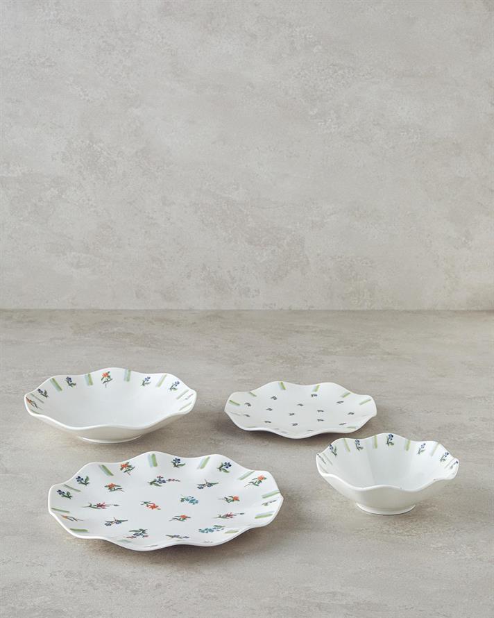 Serviciu de masa, Pleasant, portelan, 24 buc pentru 6 persoane, verde-bleu