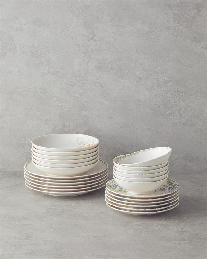 Serviciu de masa, Serenity, portelan, 24 buc pentru 6 persoane, multicolor