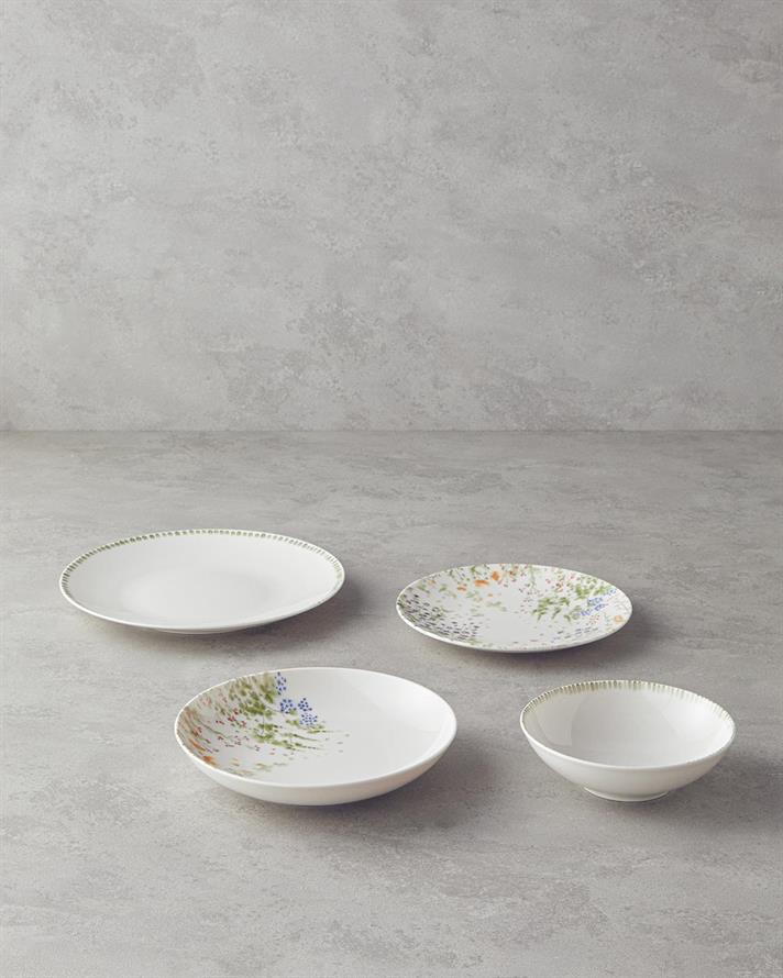 Serviciu de masa, Serenity, portelan, 24 buc pentru 6 persoane, multicolor