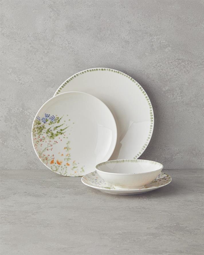 Serviciu de masa, Serenity, portelan, 24 buc pentru 6 persoane, multicolor