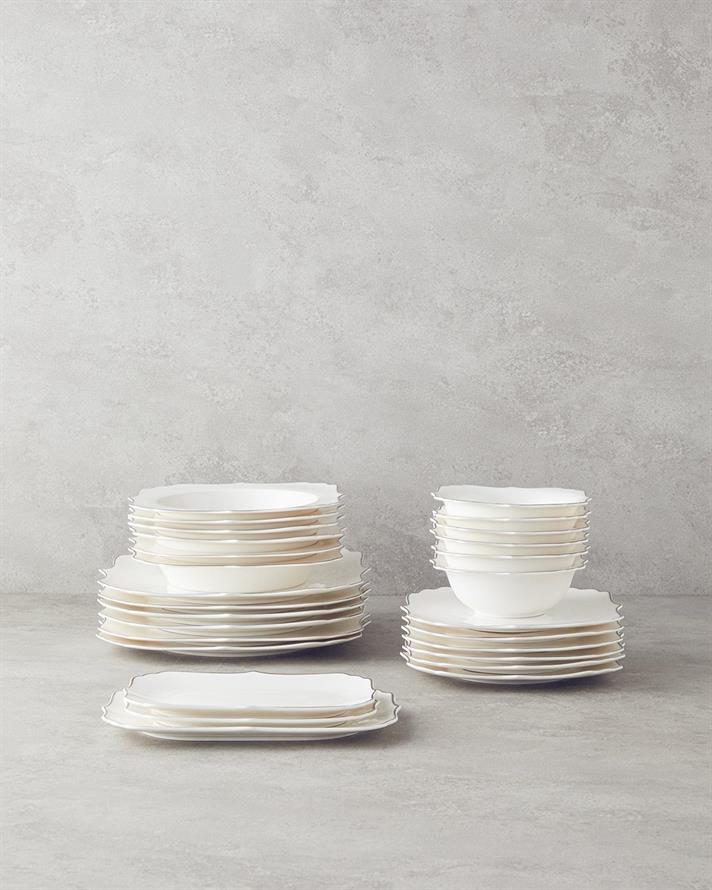 Serviciu de masa, Valencia, portelan, 27 buc pentru 6 persoane, auriu