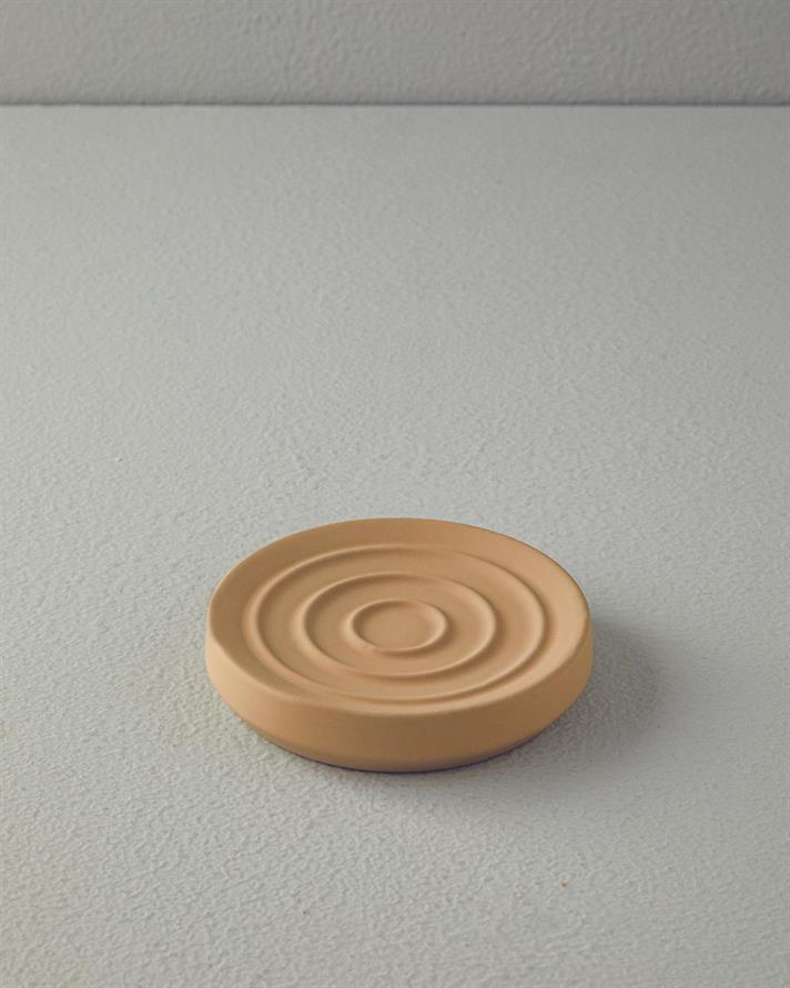 Set 2 accesorii de baie, Natura Modern, ceramică, 9x19,5 + 12,5x2,5 cm, bej