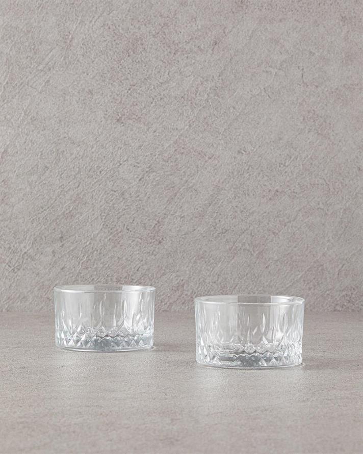 Set 2 boluri, Aura, sticlă, 260 ml, transparent