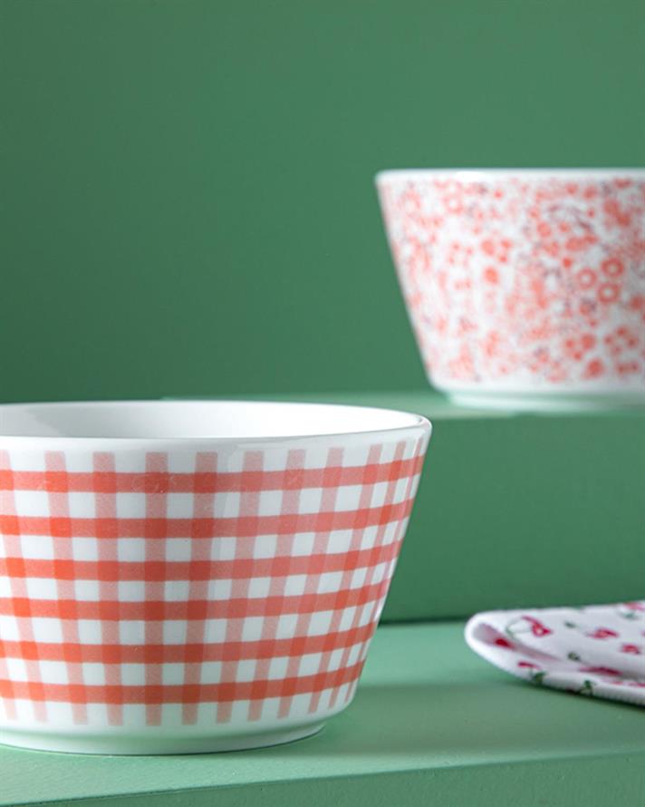 Set 2 boluri, Dainty Notion, porțelan, 14 cm, portocaliu