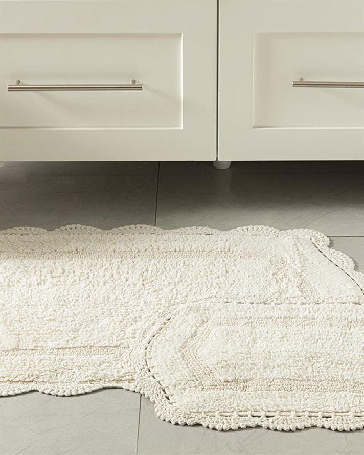 Set 2 covorașe de baie, Mia, bumbac, 60x90 + 40x60 cm, crem