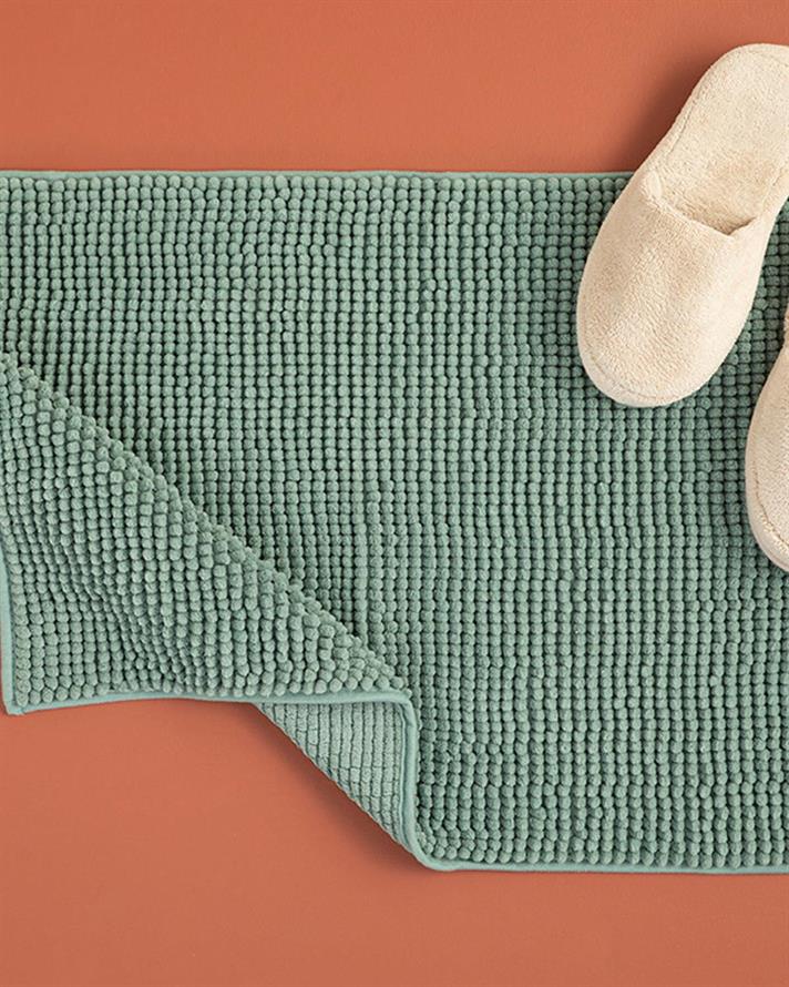 Set 2 covorașe de baie, Paige, poliester, 60x90 + 40x60 cm, verde