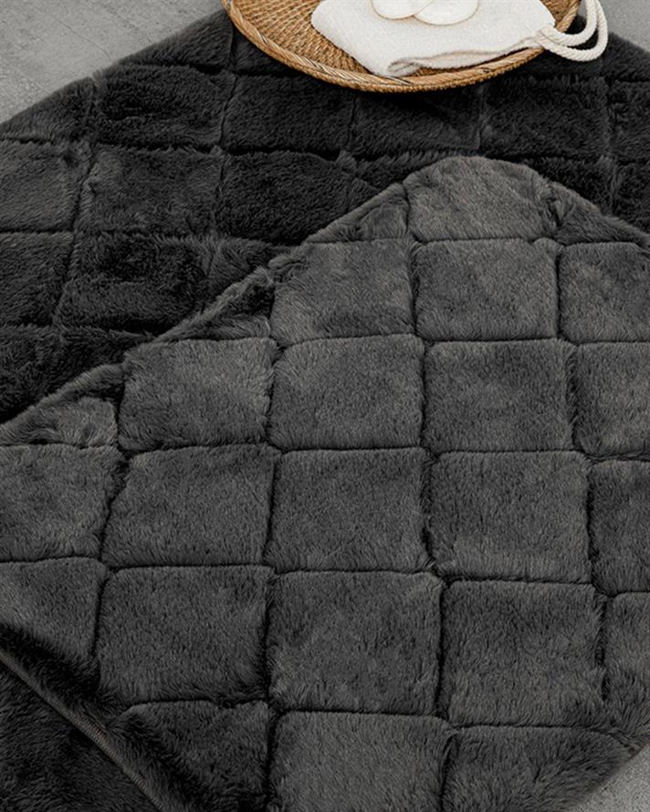 Set 2 covorașe de baie, Soft Touch, poliester, 60x90 + 45x60 cm, antracit