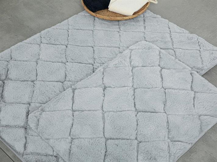 Set 2 covorașe de baie, Soft Touch, poliester, 60x90 + 45x60 cm, gri