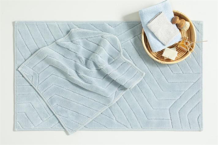 Set 2 covorașe de baie, Wavy, bumbac, 60x100 cm + 60x50 cm, gri