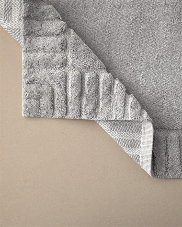 Set 2 covorase de baie, Pearly, bumbac, 60x90 + 40x60 cm, gri