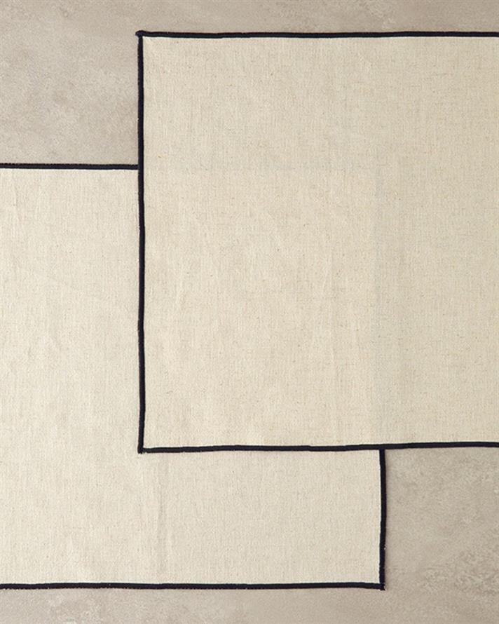 Bumbac 2 set Șervețele de Masă 35x35 cm Cremă.