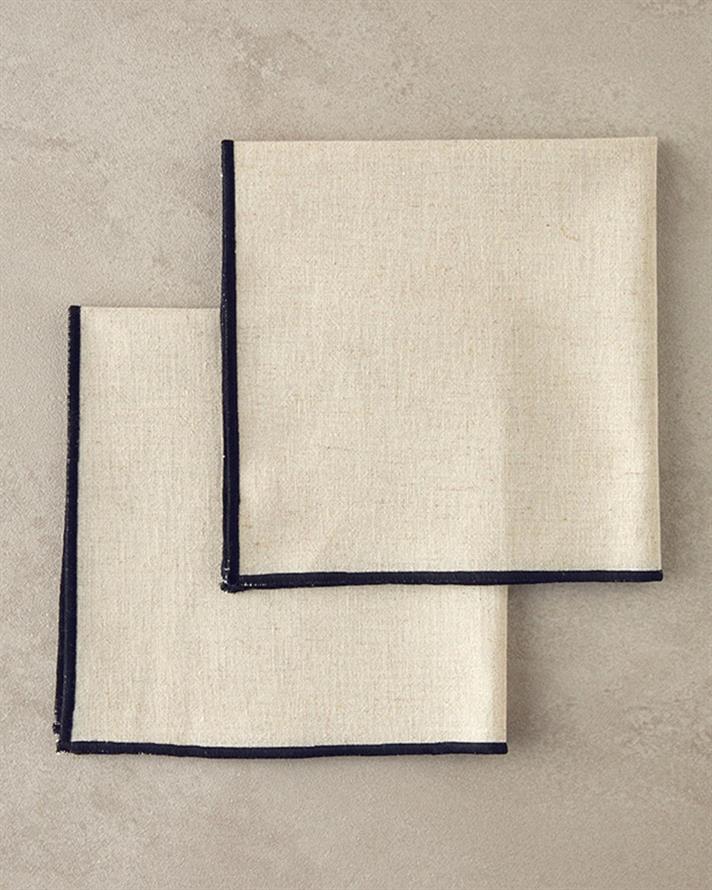 Bumbac 2 set Șervețele de Masă 35x35 cm Cremă.