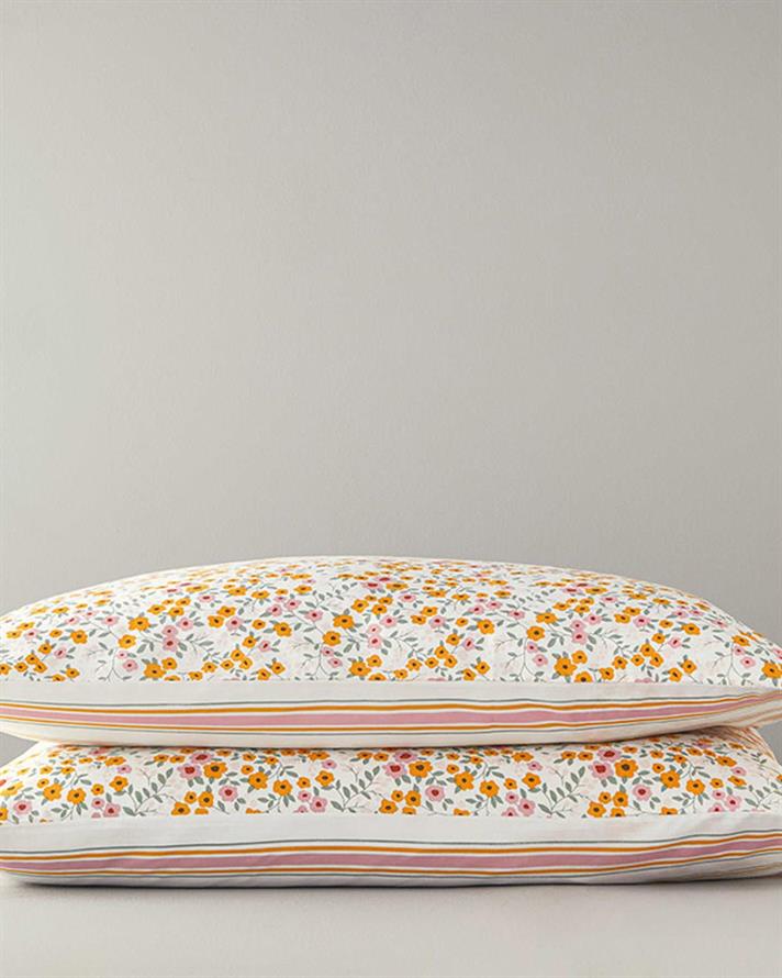 Set 2 fețe de pernă, Ditsy, bumbac, 50x70 cm, galben