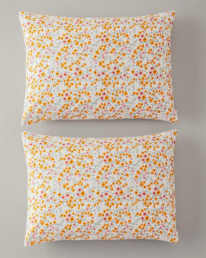 Set 2 fețe de pernă, Ditsy, bumbac, 50x70 cm, galben