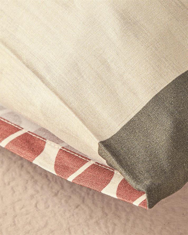 Set 2 fețe de pernă, Dynamic Square, bumbac-viscoză, 50x70 cm, bej – terracotta