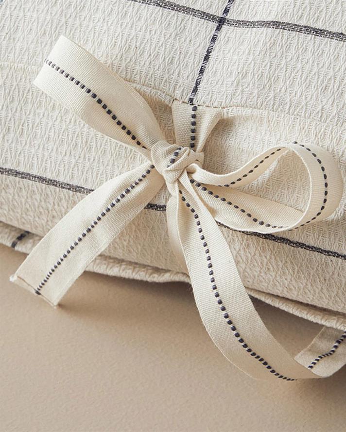 Set 2 fețe de pernă, Graph Check, bumbac-viscoză-poliester, 50x70 cm, antracit