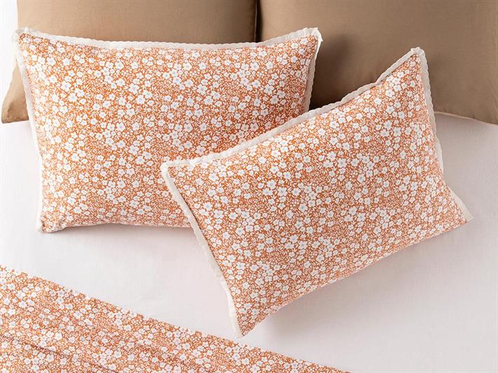 Set 2 fețe de pernă, Liberty Bloom, bumbac, 50x70 cm, portocaliu