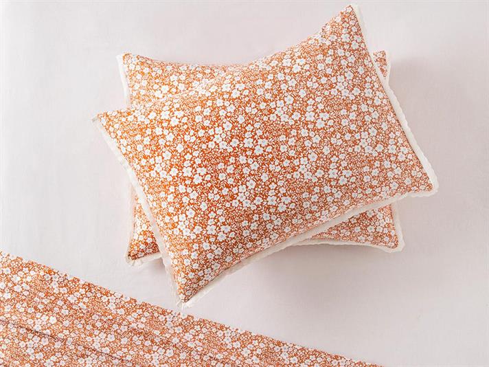 Set 2 fețe de pernă, Liberty Bloom, bumbac, 50x70 cm, portocaliu