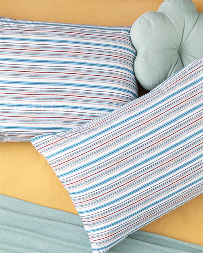 Set 2 fețe de pernă, Mer Aquarelle, bumbac, 50x70 cm, turcoaz – bleu