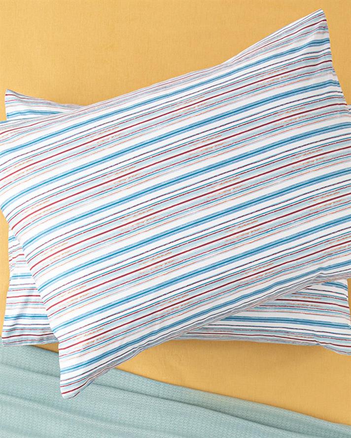 Set 2 fețe de pernă, Mer Aquarelle, bumbac, 50x70 cm, turcoaz – bleu