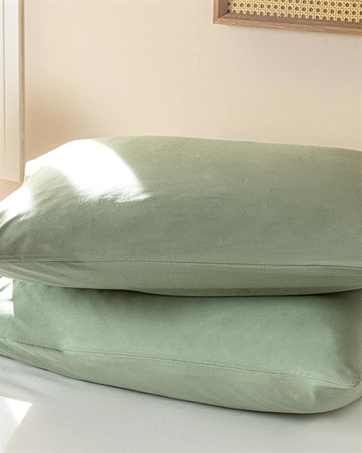 Set 2 fețe de pernă, Straight, bumbac, 50x70 cm, verde