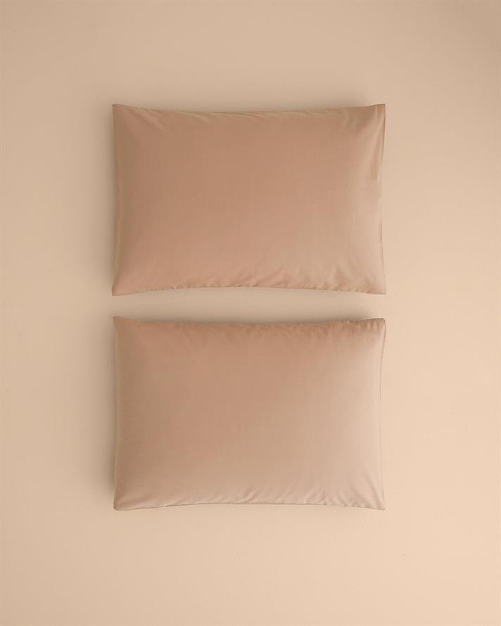 Set 2 fețe de pernă, Straight, bumbac, 50x70 cm, maro