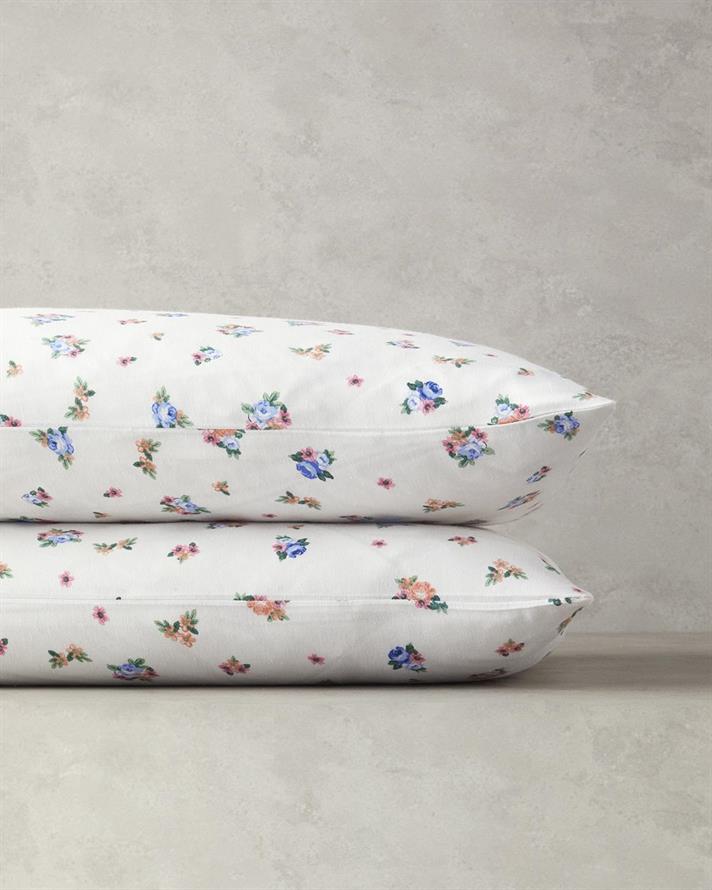 Set 2 fete de perna, Blossom Breeze, bumbac-poliester, 50x70 cm, bleu-portocaliu