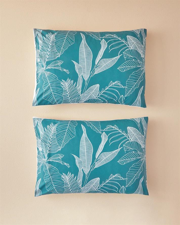 Set 2 fete de perna, Exotic Toile, bumbac, 50x70 cm, bleumarin-verde