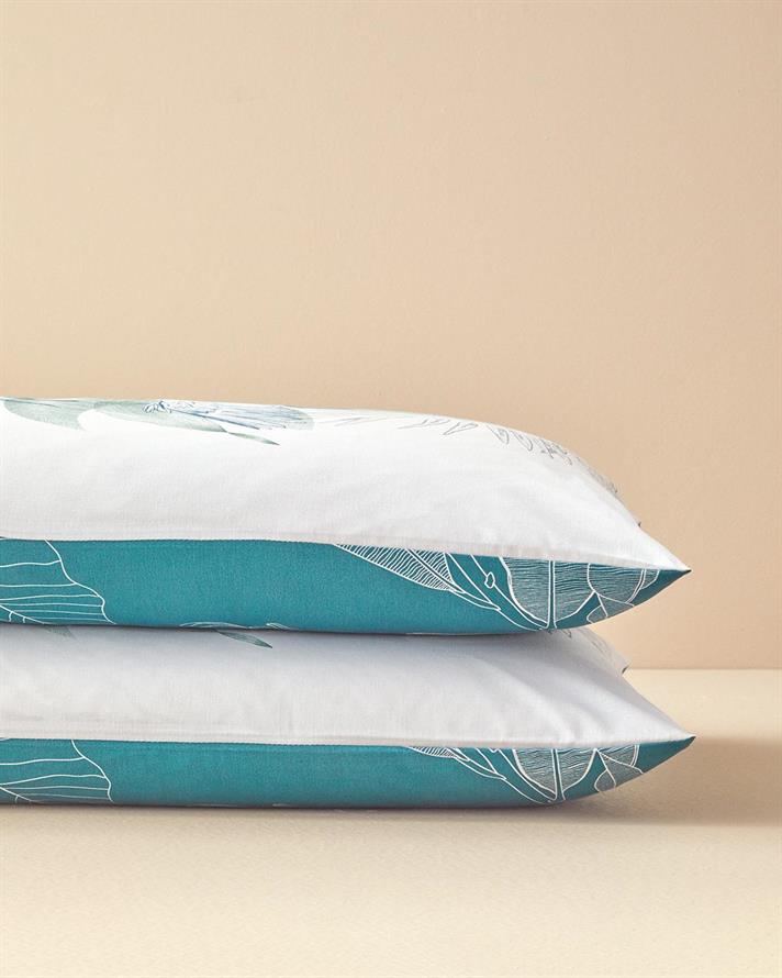 Set 2 fete de perna, Exotic Toile, bumbac, 50x70 cm, bleumarin-verde